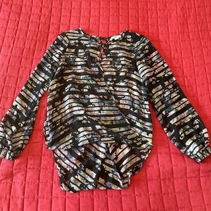 Bar III floral striped shirt